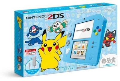 Nintendo 2DS Pokemon Sonne Mond Hellblau Limitiert Konsole Pikachu Japan Gebr...