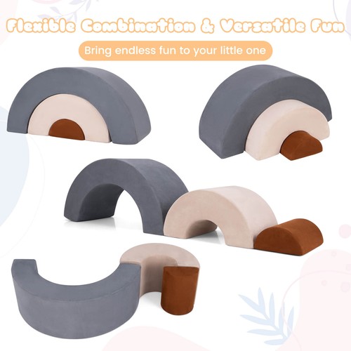 3 PCS Toddlers Climbing Toys w/Elastic Filling Baby Foam Blocks Crawling Tunnel - Picture 6 of 10