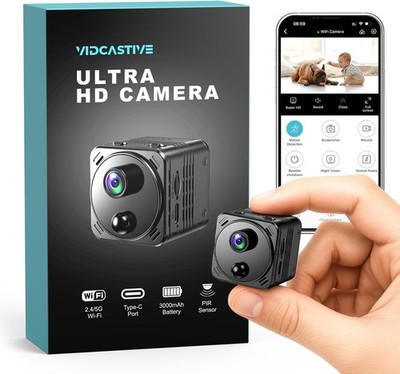 4K Mini Dual-Band 2.4/5GHz WiFi Indoor with AI Human Detection Night Vision,...