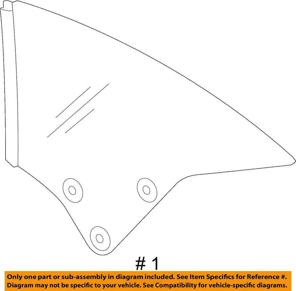 Quarter Glass/window VW EOS Left 07 08 09 10 11 12 13 14 15 16 - Image 3 of 3