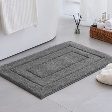 Gray Bathroom Rugs Non Slip Bath Mats Absorbent Microfiber Dark Gray 32x20