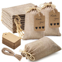 25 Jute GeschenktüTen Mit Kordelzug 10X15Cm Wiederver