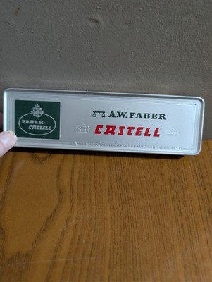 VINTAGE A W FABER CASTELL PENCIL TIN 9000 AH 6 pencils sharpened not used