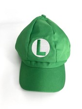 Green Luigi Super Mario Bros Hat Cap Fancy Dress Game Italian Plumber Costume
