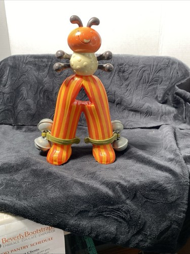 B. Toys Letter A Bug Musical Shaker Toy Striped Jingle Bells 8” Tall