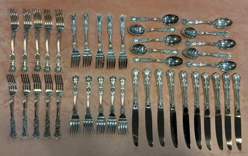 Gorham Buttercup Sterling Silver 40pc Flatware Set 10 Settings No Mono - 1992 g