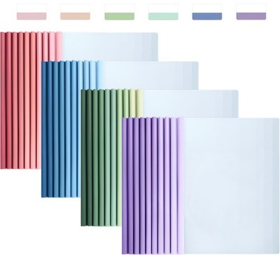 40 Pack Report Covers with 60 Sticky Tabs, Clear Report Covers with Sliding B...
