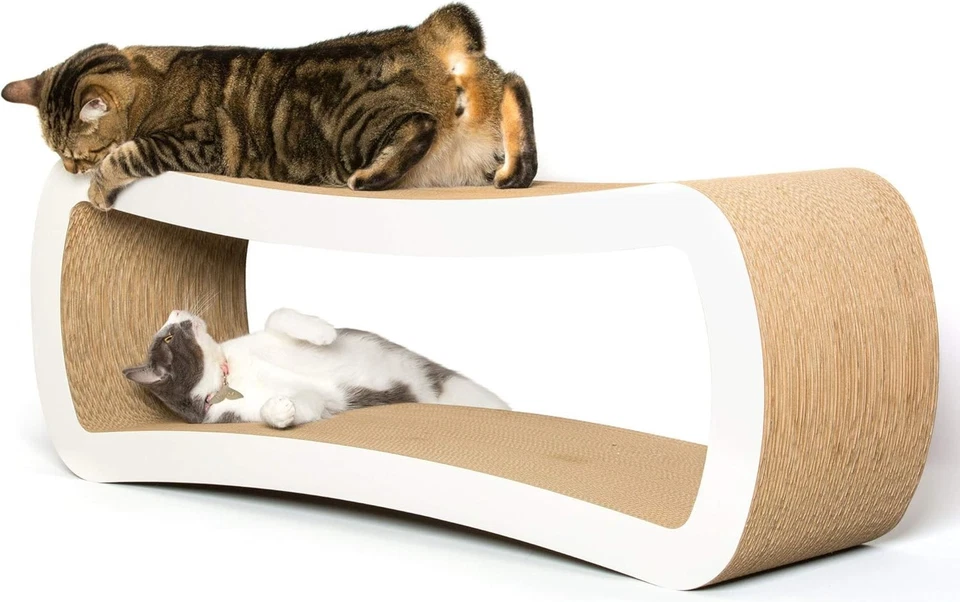 Recyclable Jumbo Cat Lounge with 2 Levels - 39" Cat Scratcher for Large Breeds - Image 3 of 4