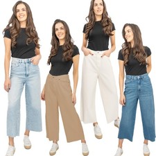 Womens M&S Cropped Jean Wide Leg