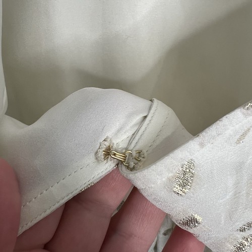 Lilly Pulitzer Cristiana Midi Dress Sz 14 Coconut Metallic Ivory Gold Tiered EUC - Picture 11 of 18