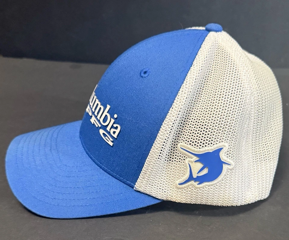 Columbia PFG Mens Mesh Cap Hat Marlin Ball Cap Blue Offshore Fishing S/M - Image 4 of 4
