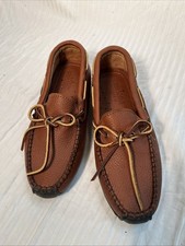 NEW NO BOX MINNETONKA SLIP ON MOCCASINS SIZE 7 BROWN LEATHER