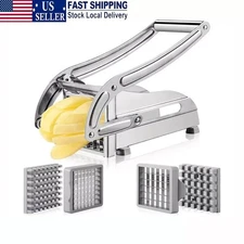 2 Blade Stainless Steel French Fry Cutter Potato Vegetable Slicer Chopper Dicer