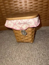 Longaberger 2004 Horizon Of Hope Basket With Lid, Liner, Protector, and Tie On
