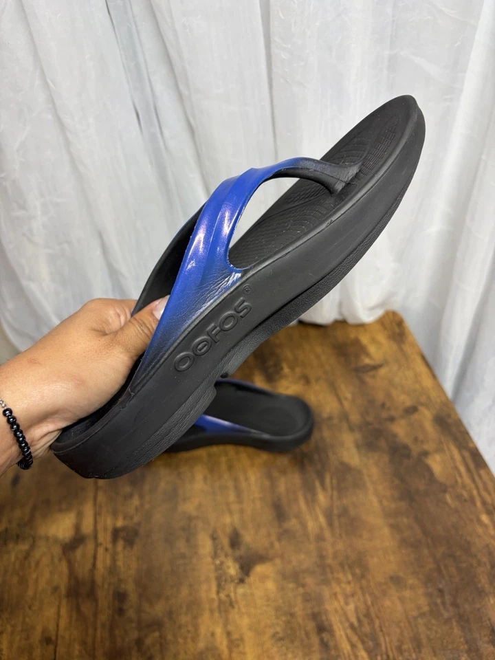 OOFOS OLala 豪华蓝色 Jay 拖鞋凉鞋懒人鞋女式 8 码 US/39 EU — 第 4/4 张图片