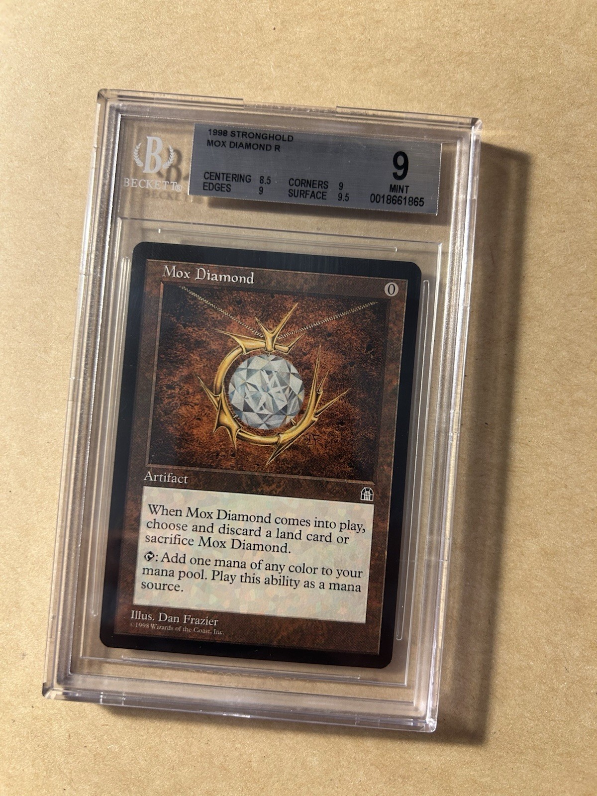 Magic the Gathering Mox Diamond Stronghold BGS 9 Mint Condition
