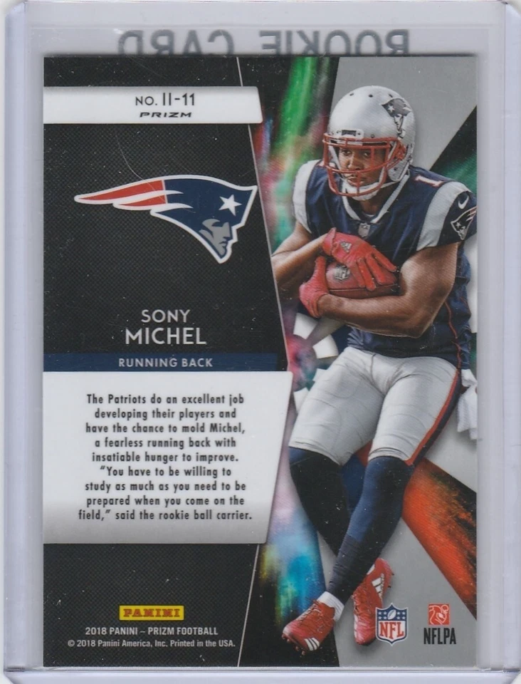 SONY MICHEL ROOKIE CARD Prizm INSTANT IMPACT Football RC New England Patriots! - Image 2 of 2