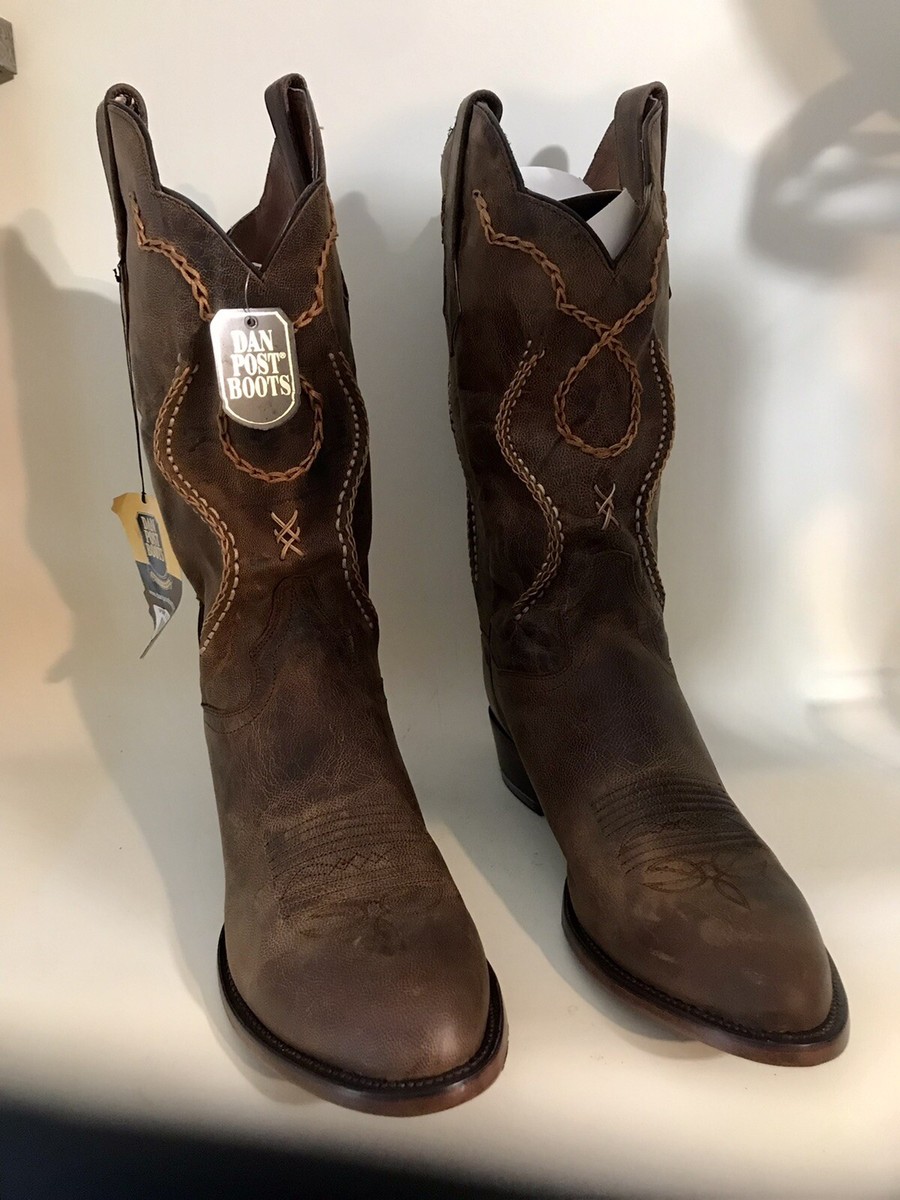 Vintage Dan Post Men’s Brown Leather Western Cowboy Boot Size US 9.5 EW ROMAN LEATHER BOOT by DAN POST – Dan Post Boots main image 2