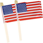 New ListingAmerican Flag Mini Small Us Usa Handheld Stick Flags 4X6 Inch 12 Pack