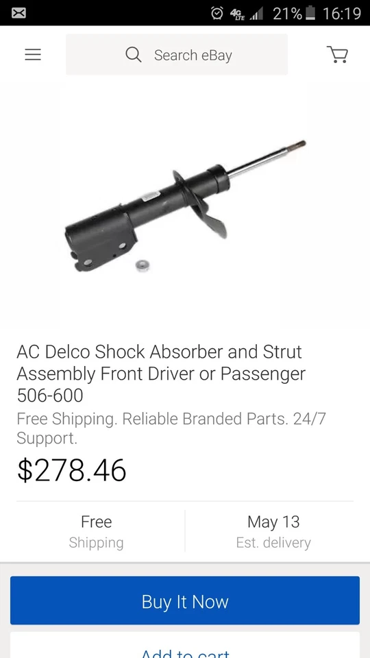 Amortiguador de puntal izquierdo o derecho para Chevy, Buick, Oldsmobile tracción delantera Foto 3 de 3