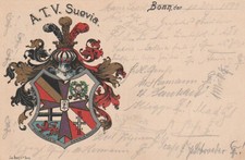Studentika 1899 ATV Suevia Bonn Studentica Karta Couleur Akademicki Turnbund
