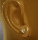 GIA certified 14k 18k white gold 1.07ct European round diamond stud earrings  — photo 8