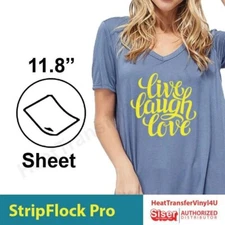 Siser StripFlock Pro (Iron On) Heat Transfer Vinyl For Fabrics 12" x 12" Sheet