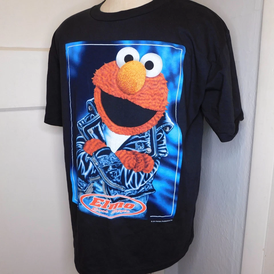 Vtg Sz XL Elmo Big Face Sesame Street T Shirt Single Stitch Hip Hop Rap Tee USA - Image 2 of 4