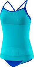 Speedo Girls' Youth Blouson Tankini 2-Piece Swimsuit Blue Multiple Sizes
