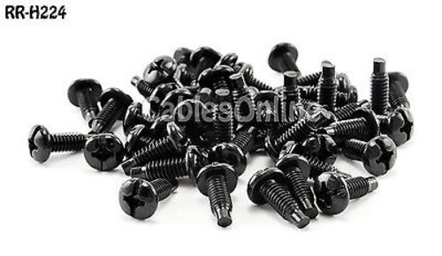 #12-24 Thread Black Oxide Rack Screws for Network Equipment,