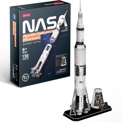 CubicFun 3D Puzzle NASA Apollo Saturn V Rocket 136 Pieces - Picture 2 of 3