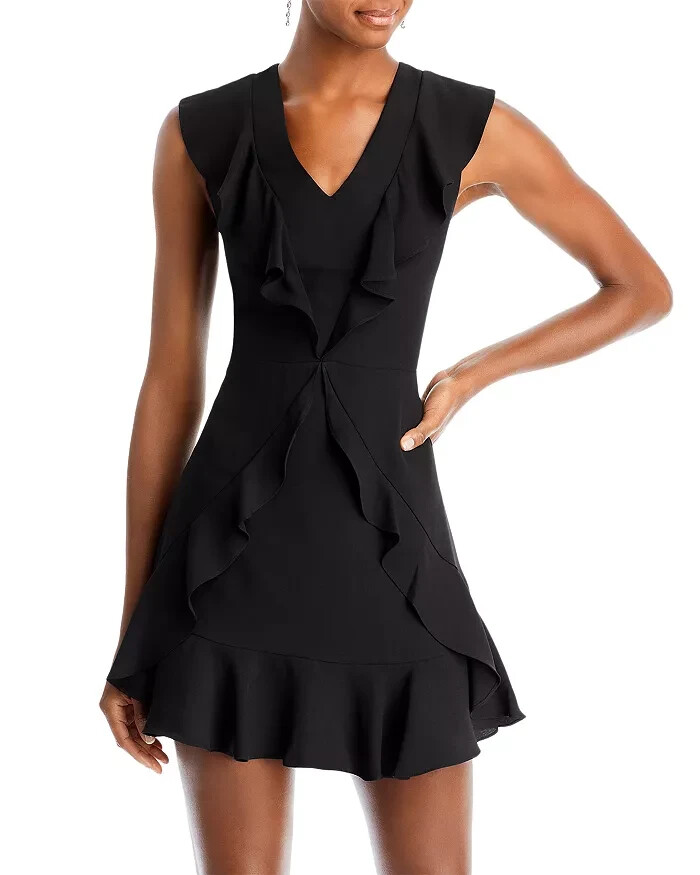 【BCBG MAXAZRIA】Ruffled Mini Dress 海外限定 BCBGMAXAZRIA Ruffled Mini Dress Size 4 | eBay