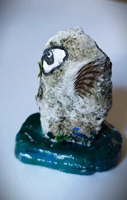 Sculpture ART BRUT - MONSTRE MARIN PIERRE FOSSILE COQUILLAGE (2025) C. HUBER - Photo 1/3
