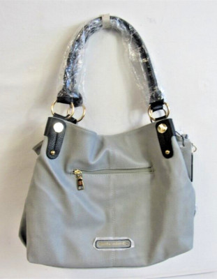 Kathy Ireland Soft Vegan Leather Hobo/ Shoulder Bag, Gray