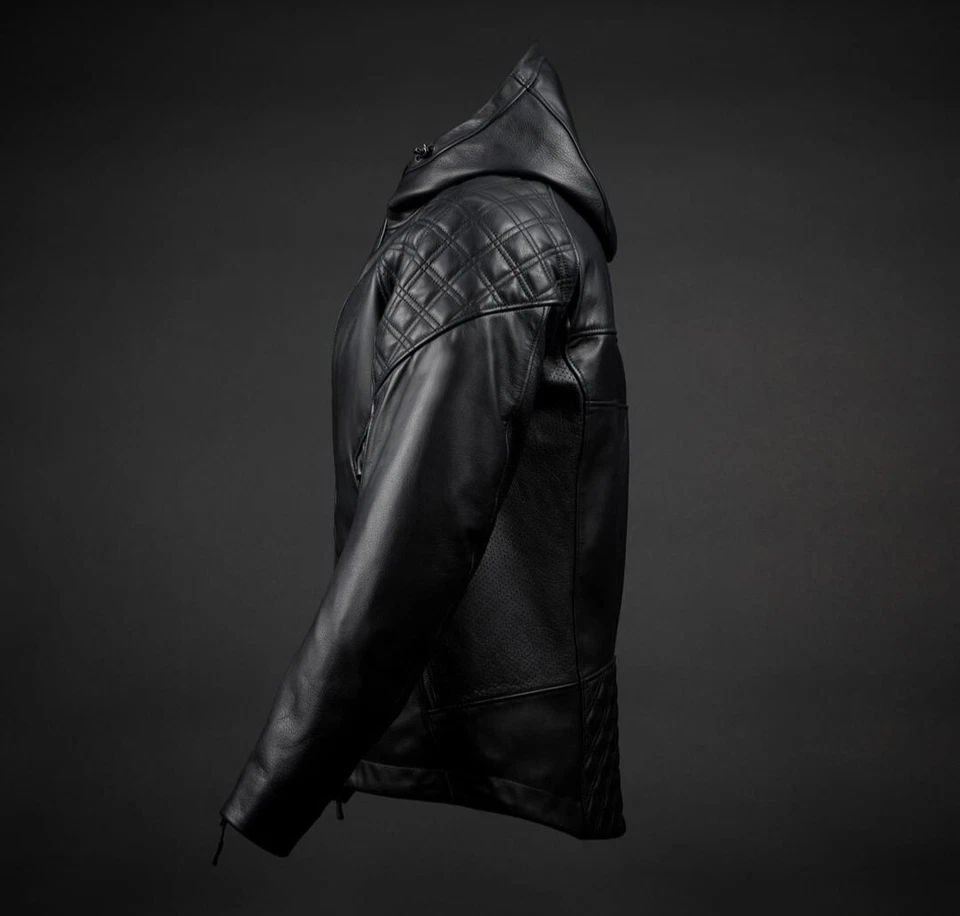 Predator Evo L мужской мотоцикла езды черный кожаный капюшон куртка с CE доспехи - Изображение 4 из 4