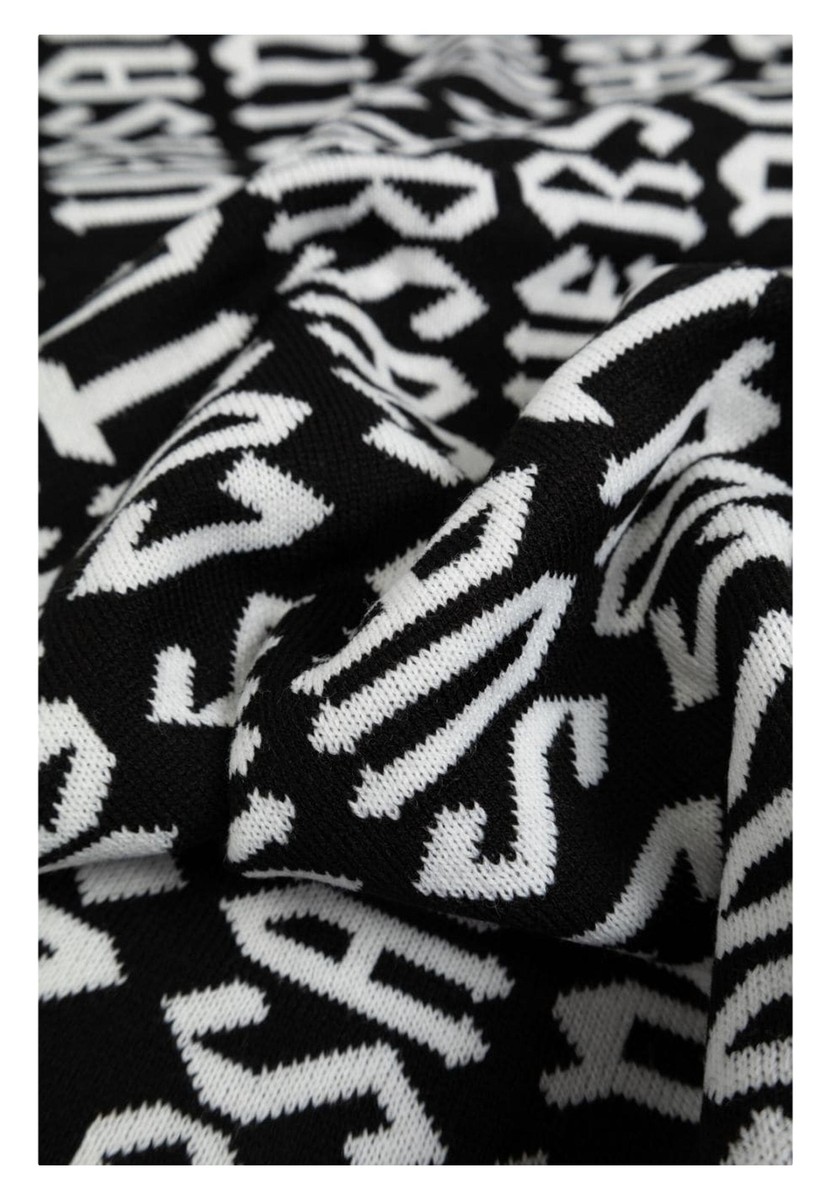 NWT VERSACE JEANS COUTURE BLACK/WHITE SCARF WITH INLAID LOGO