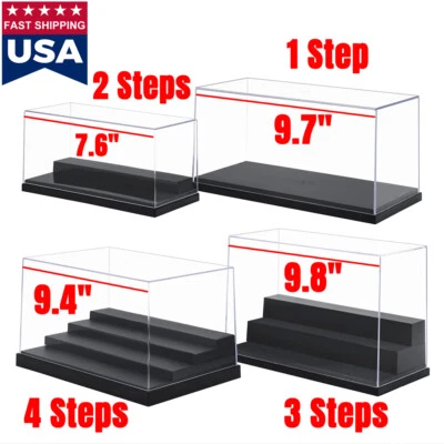 ODORIA Acrylic Display Case Steps Blind Box Diecast Cars Collectibles Pop Mini Figures