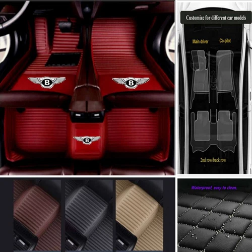For Bentley All Model Car Floor Mats Waterproof Front & Rear Custom Auto Carpets - Imagen 4 de 34