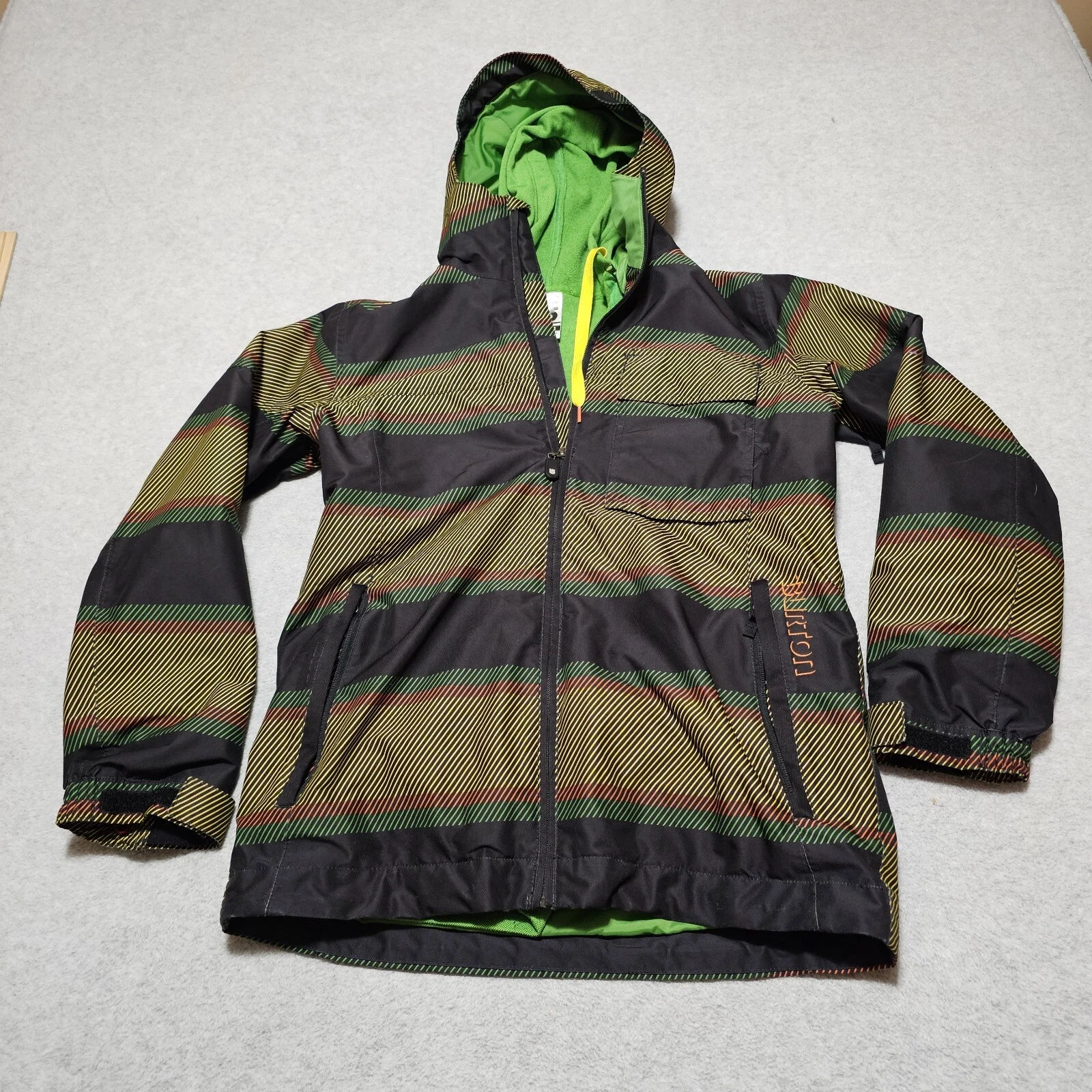 burton dryride striped hooded jacket