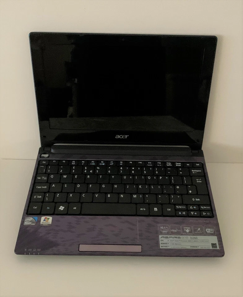 Acer Aspire One D260 10,1" 1GB RAM 160GB HDD W-S 7 / für Teile oder nicht funktionierend / - Bild 2 von 3