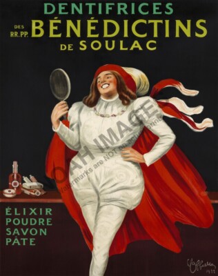 Dentifrice Benedictin vintage dental paste ad poser 12X16
