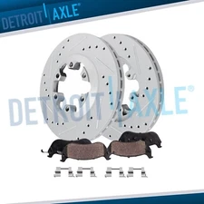Front Drilled Rotors Brake Pads for Chevy Colorado GMC Canyon Isuzu i-290 i-370