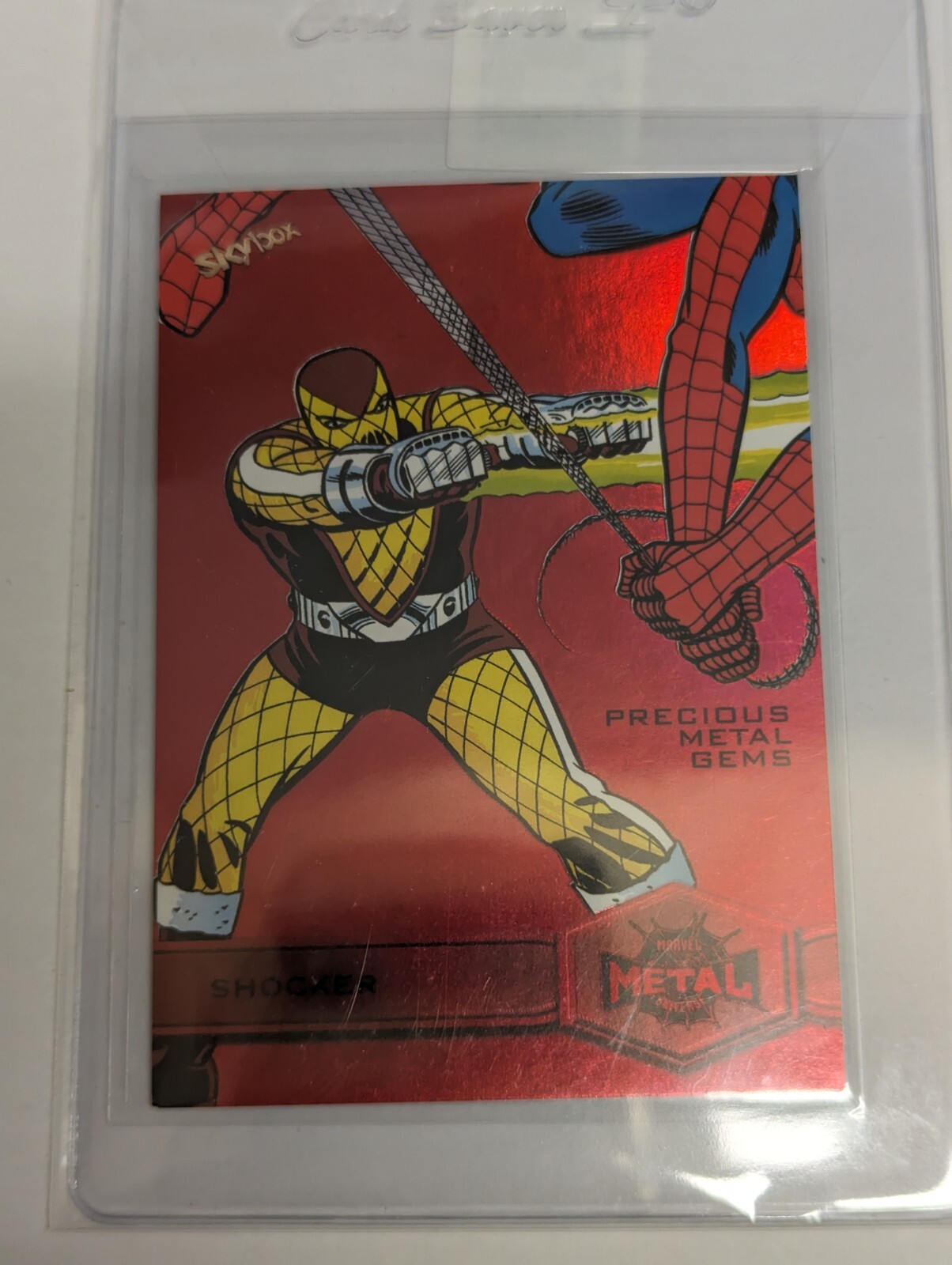 2022 Marvel Metal Universe Spider-Man #178 Shocker Red PMG Gems 13/100