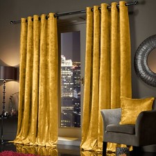 Ring Top Thick Velvet Blackout Curtains Pair Ready Made Eyelet Fully Lined Panel