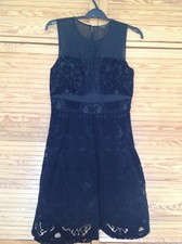 Next Little Black Dress Lace Velvet Size 12 Excellent Worn Once RRP £70
