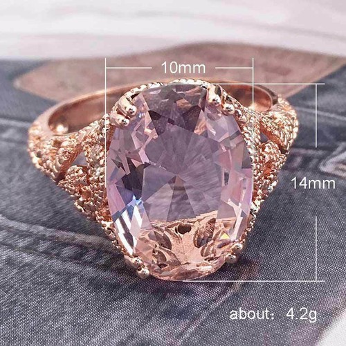 8 Styles 14k Rose Gold Plated Rings Cubic Zircon Wedding Jewelry Size 6-10 - Picture 18 of 24