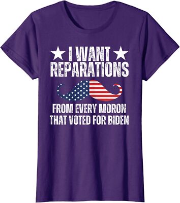 I Want Reparations Funny Biden Quotes Gift Ladies' Crewneck T-Shirt