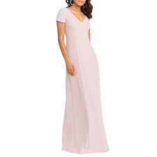 Show Me Your Mumu Geneva V-Neck A-Line Crepe Gown Rose Size XS New With Tags