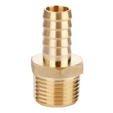 U.S. Solid 1/2" Hose Barb Brass Fitting NPT 3/8" Male, 1pc
