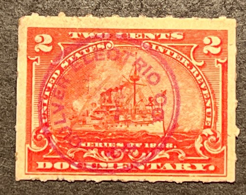Travelstamps: 1898 US Stamps Scott #R164 “Battleships “ Used OG Great Cancel! - Picture 5 of 5